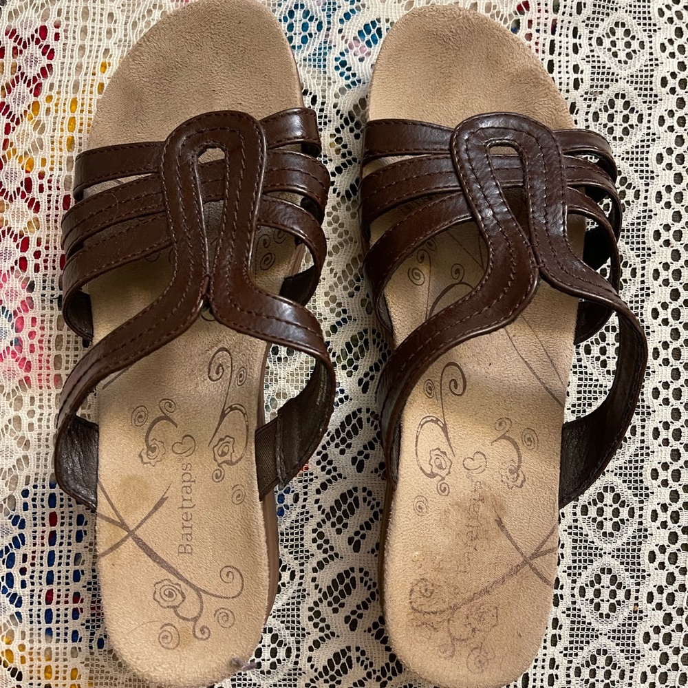BareTraps Dark Brown Strappy Sandals
